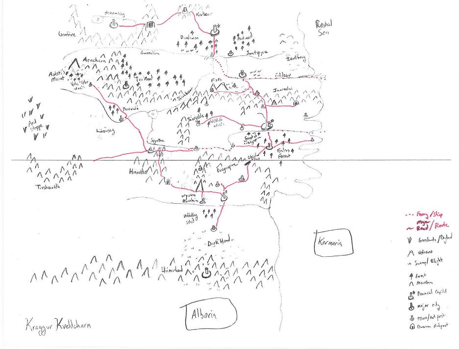 Hand-sketched Realms Map